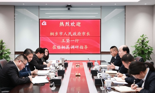 桐乡市委副书记、市长王坚一行莅临非凡国际调研